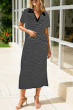 Striped Short-Sleeve Skirt Set