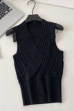 Wrap-Front Knit Tank Top