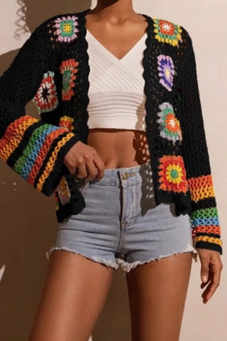 Vibrant Crochet Cardigan with Patterns