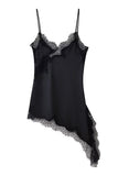 Asymmetrical Lace Trim Dress