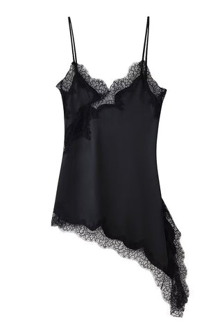 Asymmetrical Lace Trim Dress