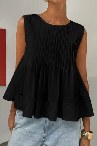 Pleated Sleeveless Tank Top