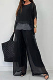 Flowing Wide-Leg Pants Set