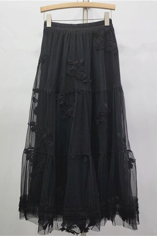 Elegant Floral-Lace Skirt