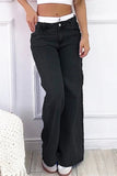 High-Waisted Wide Leg Denim Jeans