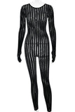 Elegant Lace Long-Sleeve Jumpsuit