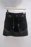 Fringe-Trim Mini Skirt with Pocket Detail