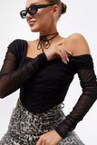 Elegant Long-Sleeve Mesh Top