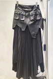 Edgy Layered Maxi Skirt with Pocket Detail