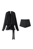 Flowing Blouse and Shorts Set