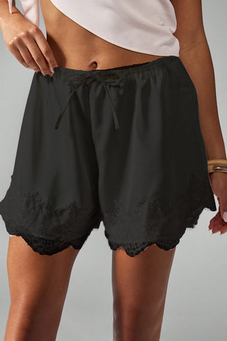 Lace Trim Casual Shorts