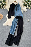 Stylish Contrast Patchwork Pants Set