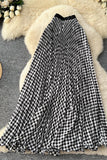 Checkered Flowing Maxi Skirt