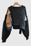 Asymmetrical Cable Knit Sweater
