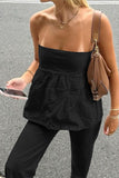 Strapless Top and Flared Pants Set