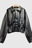 Chic Button-Up Leather Jacket