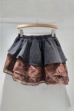 Layered Denim Mini Skirt