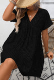 V-Neck Casual Dress with Flare Hem