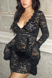 Lace V-Neck Night Out Dress
