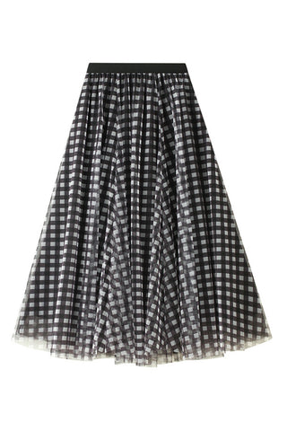 Checkered Midi Skirt