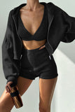 Hooded Zip Jacket Tank and Shorts Set