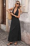 Polka Dot Halter Casual Dress