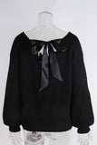 Bow-Back Sweater with Elegant Detailing