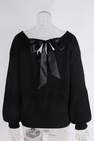 Bow-Back Sweater with Elegant Detailing