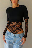 Lace Detail Long Sleeve Bodysuit
