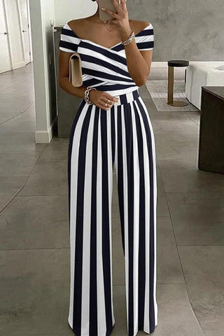 Off-Shoulder Floral Print Jumpsuit