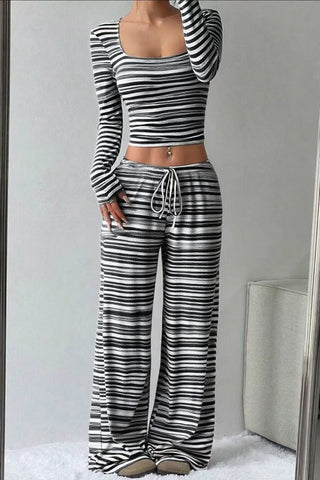 Striped Two-Piece Pant Set