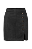 Button-Detail Mini Skirt