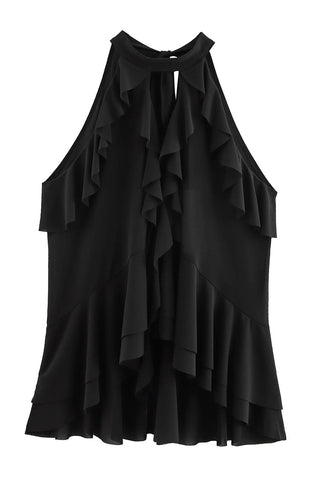 Ruffled Halter Tank Top