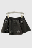 Embellished Buttoned Mini Skirt