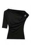 Asymmetric T-Shirt with Ring Detail