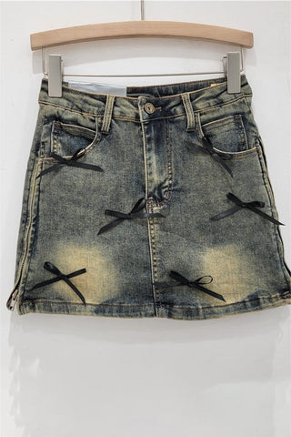 Bow-Accent Mini Skirt