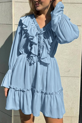 Ruffle-Trim Casual Dress