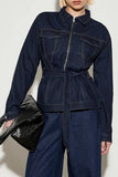 Tie-Waist Denim Jacket