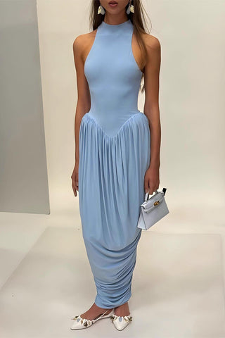 Sleeveless Draped Casual Dress