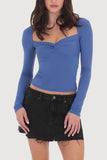 Elegant Twist-Front Long Sleeve Top