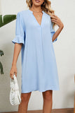 V-Neck Casual A-Line Dress