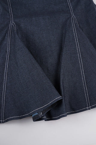 Halter Neck Denim Dress