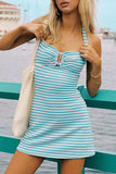 Striped Halter Casual Dress