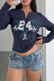 Button-Front Graphic Long-Sleeve Shirt