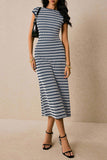 Striped Casual Midi Dress