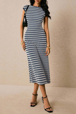 Striped Casual Midi Dress