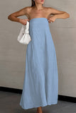 Strapless A-Line Casual Dress