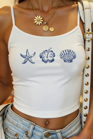Beach-Inspired Graphic Tank Top
