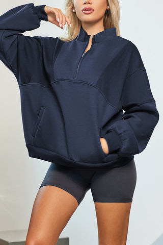 Zip-Up Oversized Sweatshirt
