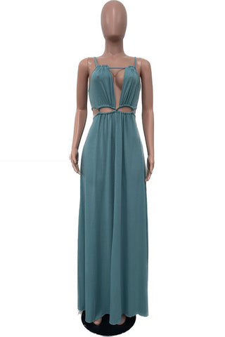 Cutout Front Casual Maxi Dress